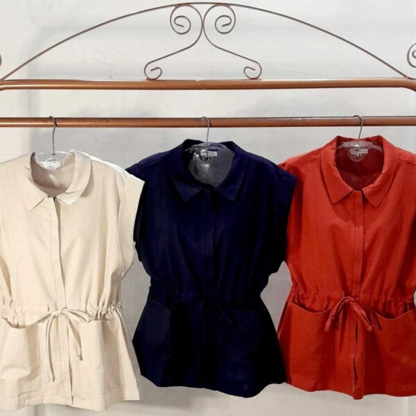Blusa em viscolinho com bolsos - Imagem 7