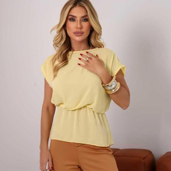Blusa estilo bata com franzido - Imagem 8